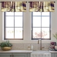 thumbnail image 4 of LALILO Kitchen Curtain Valance Vintage Nature Landscape Rod Pocket Window Curtain 52"x 18" Set of 2, 4 of 7