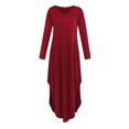 thumbnail image 4 of Vestido maxi Sunnimix con cuello en V Manga larga casual con bolsillo rojo S, 4 of 8