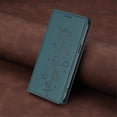 thumbnail image 7 of Leather For Samsung Galaxy A57 5G, RFID Blocking Protection, Playful Cats Embossed Flip Wallet Leather Case With Card Holder Magnetic Closure  Phone Cases Cover,Dark green,For Galaxy A57 5G, 7 of 7