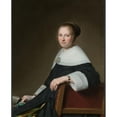 thumbnail image 3 of Johannes Cornelisz Verspronck 15x18 Black Modern Framed Museum Art Print Titled - Portrait of Maria Van Strijp (1652), 3 of 5