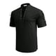 thumbnail image 4 of Camisas s Para Hombre Slim Fit Camiseta gótica de manga corta con cuello en V y cordones vintage para hombre (Black, S), 4 of 5