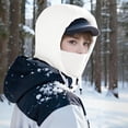 thumbnail image 4 of UTSJKR Unisex Three In One Multifunctional Thick Fleece Trapper Hat, Windproof Cold Proof Design, Outdoor Cycling Skiing All Weather Warm Headgear Beige, 4 of 5