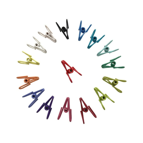 Chip Clips, Utility PVC-Coated Steel Clip for Food Package, Chips Bag, Clothes, Parper, Pack of 16, Color Random, 0.63x2.24x0.98"