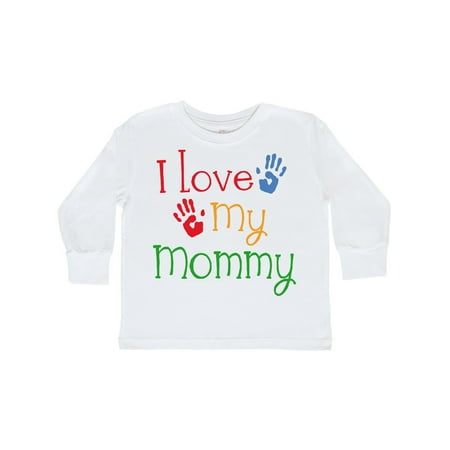 

Inktastic I Love My Mommy handprints Gift Toddler Boy or Toddler Girl Long Sleeve T-Shirt