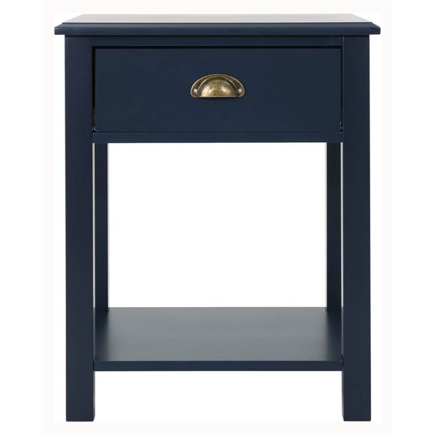 Noble House Dexter Traditional Wooden Accent Side Table, Dark Blue