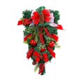 thumbnail image 2 of BLESIYA Christmas Teardrop Swags Artificial Wreath for Front Door Fireplace Festival, 2 of 8