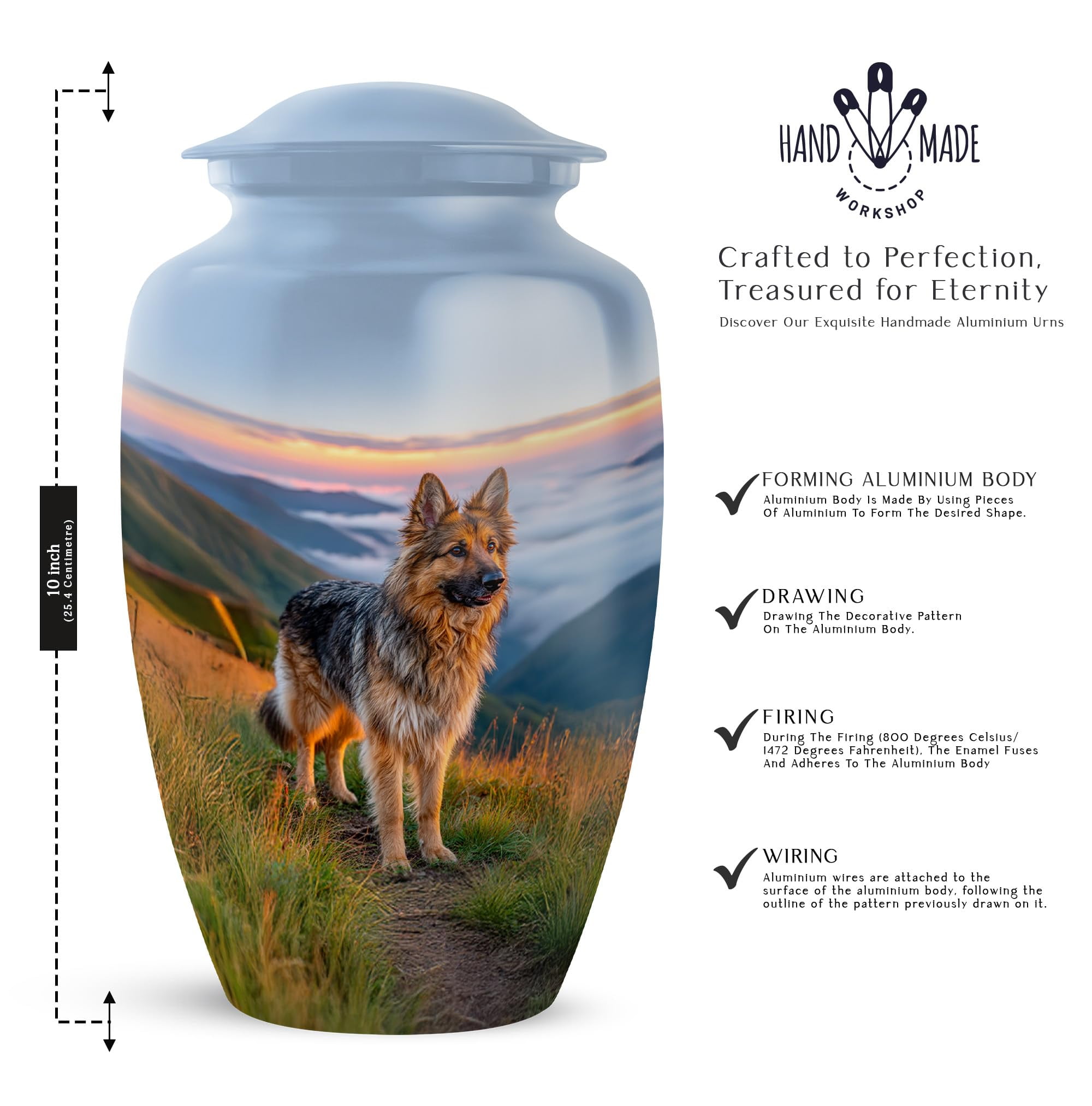 YATHABHISA Dog Cremation Urn Ash, Keepsake Pet Urns for Dogs, Decorative for Funeral & Burial, Memorial Gift for Men & Women, Combo, Blue (10 Inch & 3 Inch Mini Set of 3)