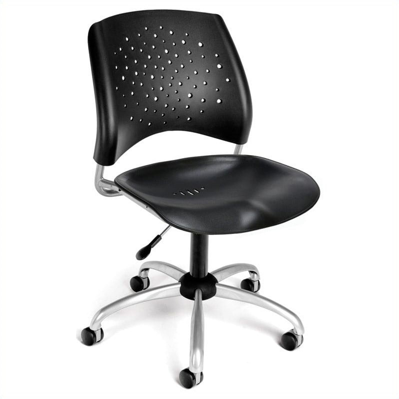 Ofm Star Swivel Plastic Office Chair In Black