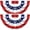 3.0x6.0 Feet,2 Pack, variant on 3 Pack 3x6 Ft American Pleated Fan Flag, USA Patriotic Flag Bunting Half Fan Banner for Outside Red White and Blue Decor Memorial Day Independence Day 4th of july Decorations