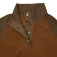 thumbnail image 6 of YLSDY Corduroy Shirt Men Short Sleeve Stand Collar Button Color Block Loose Fit Ribbed Vintage Summer Patchwork Casual Tees Brown S, 6 of 8