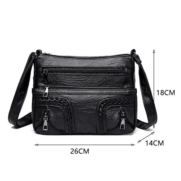 Bolsa de hombro tipo bandolera de moda Retro para mujer, sólido de piel sintética suave para mujer Likrtyny Para Estrenar