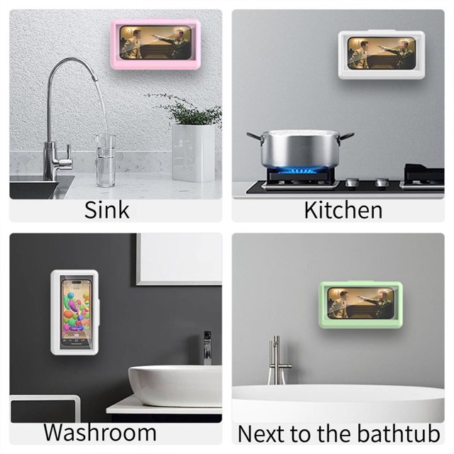 XWSHYW Contenedores de Almacenamiento Estuche para Teléfono Móvil y Baño, Sin Perforaciones, para Montaje En Pared, Dispositivo de Seguimiento de Drama para Teléfono Móvil, Caja Giratoria