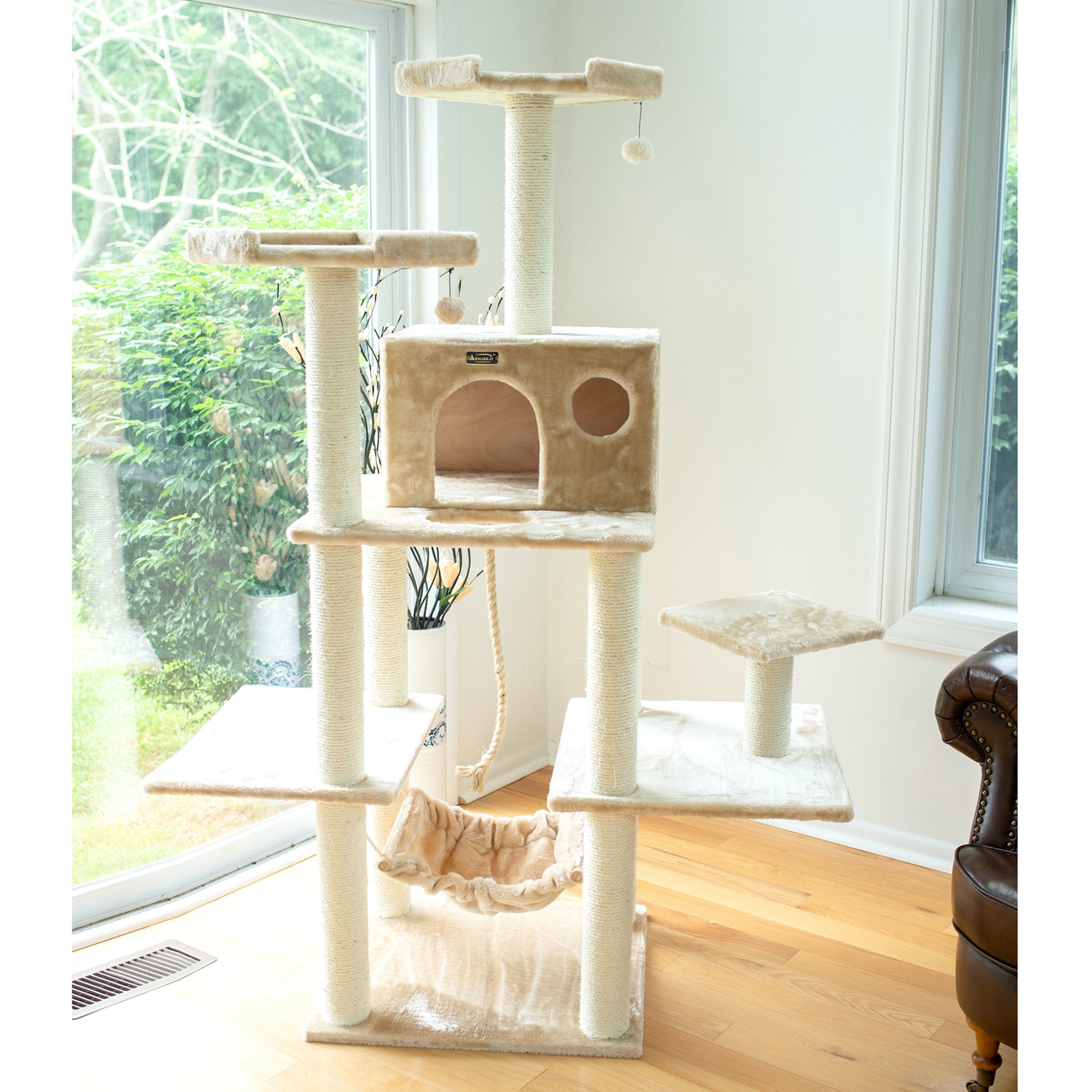 72 in Real Wood Cat Tree Condo Scratching Post Bahrain Ubuy