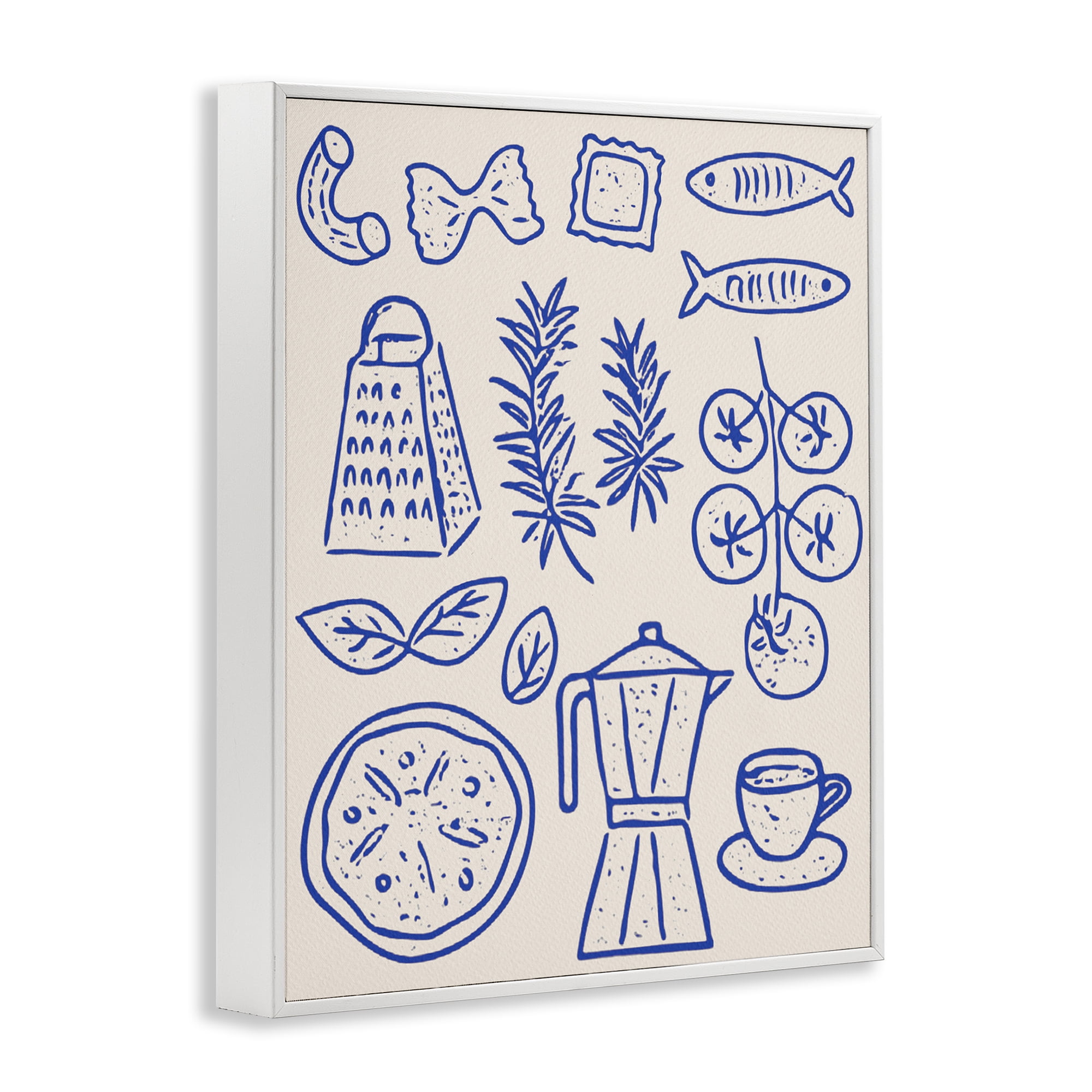 Stupell Industries Pasta & Espresso Simplicity White Framed Giclee Art, design by Camila Juncos