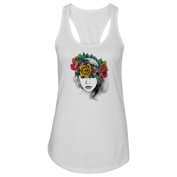 Floral Wreath Girl Tank Women -Image by Shutterstock, Female Large