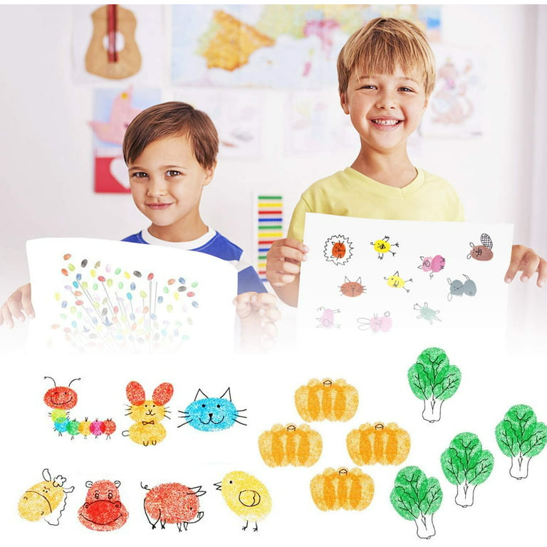Gtlzlz Finger Ink Pads for Kids, 20 Colors Ink Stamp Pads, Washable Craft  Stamp Pad DIY Color for Rubber Stamps, Paper