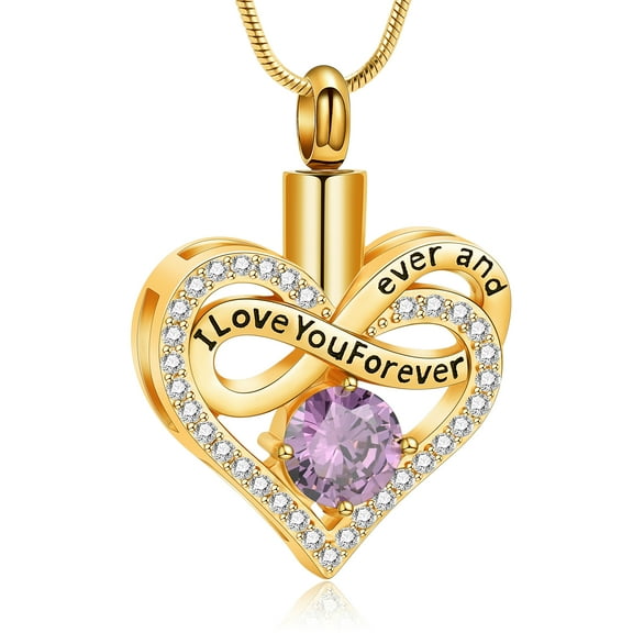 Heart Necklace for Women,Gold Necklace with Infinity Heart Pendant, Personalized Birthstone Necklace Anniversary Birthday Gifts for Wife, Girlfriend, Mom