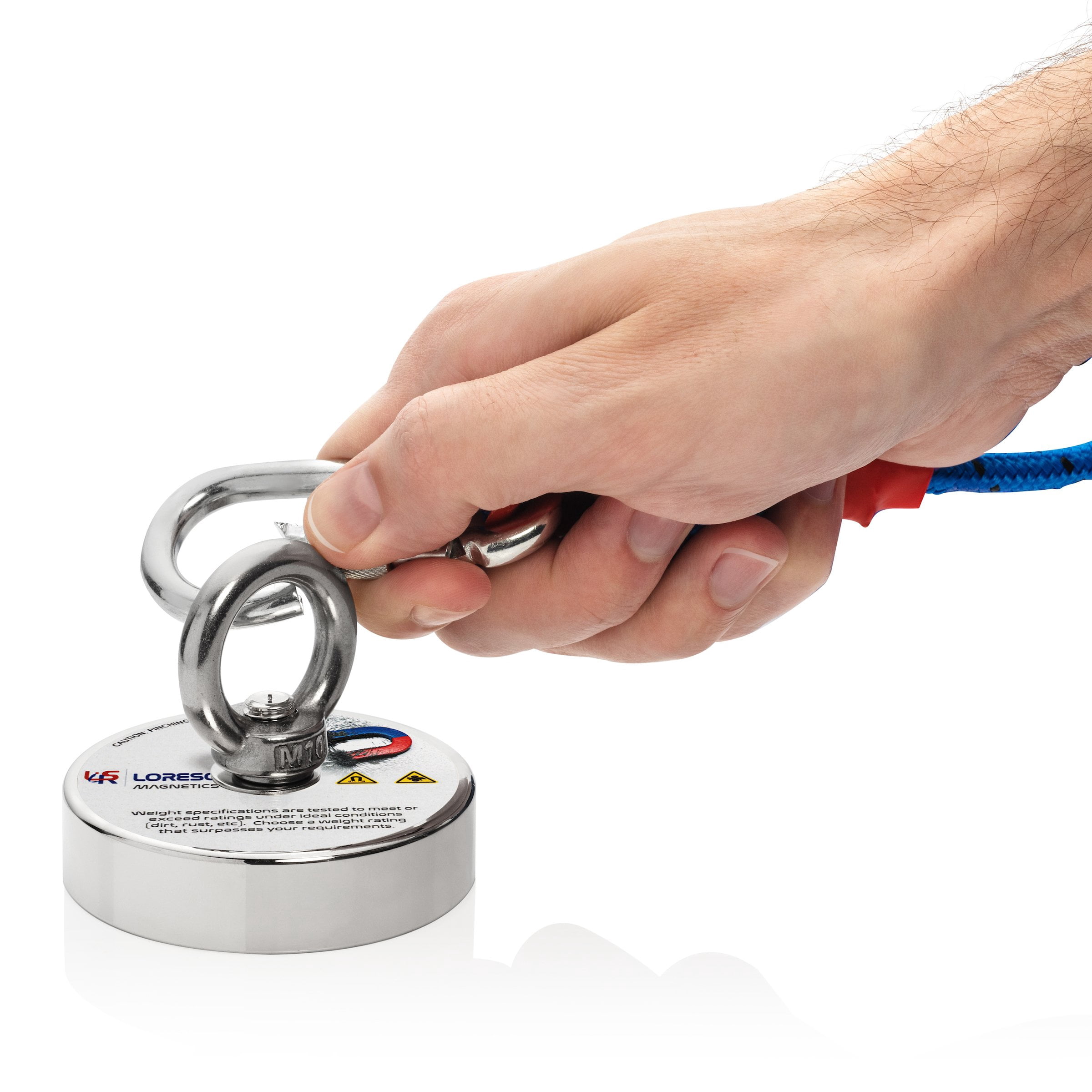 Loreso Fishing Magnet 550lb - Strong Neodymium Salvage Magnet with Eyebolt, Powerful Rare Earth Magnet for Magnet Fishing with a Magnetic Pulling Force of 550 Pounds ( 250 KG )