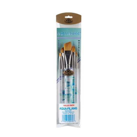 Royal & Langnickel Aqualon™ 5pc Filbert/Angular Brush Set