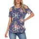 thumbnail image 1 of Gibobby Camisetas de verano para mujer Mujeres Blouse Top Flower imprimir con estilo T camisas(Morado,M), 1 of 5
