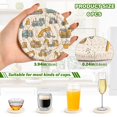 thumbnail image 3 of Haosy Set of 6 Drink Woven Coaster with Holder Heat Resistant Non-Slip Bar Coasters 4 Inches Excavator Bulldozer Roller, 3 of 7