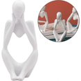 thumbnail image 3 of The Thinker Statue,Resin Thinker Abstract Sculpture Statue Modern Character Figurines White, 3 of 5