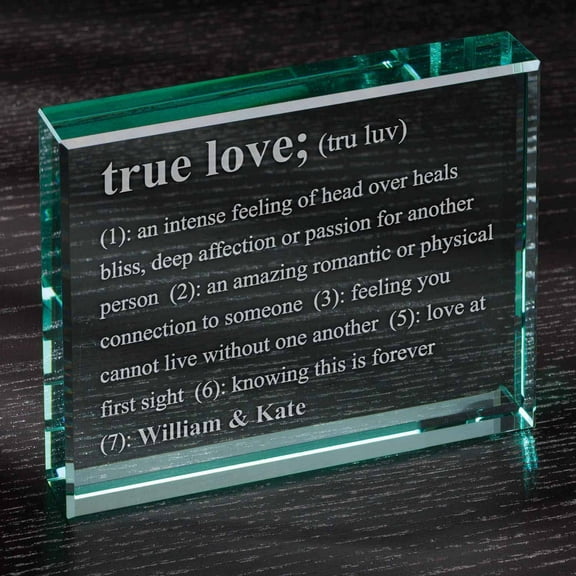 Personalized Definition of True Love 4" x 5" Glass Keepsake