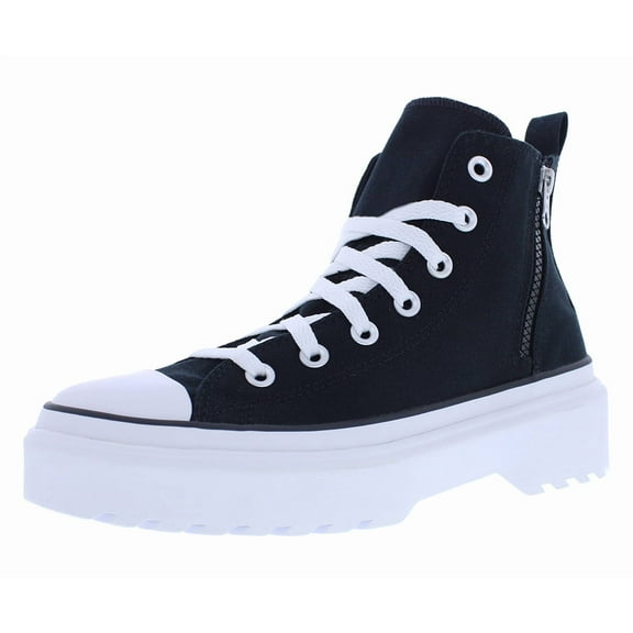 Converse Chuck Taylor All Star Lugged Lift High GS Girls Shoes Size 5.5, Color: Black/Black/White