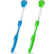 Tongue Brusher, 2 Pcs Tongue Cleaner Tool Orabrushes for Reduce Bad Breath and Maintain Mouth Health 2 Colors (Blue, Green)