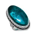 thumbnail image 2 of Natural Blue Amber Gemstone Handmade 925 Sterling Silver Ring Size 8, 2 of 2