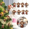 thumbnail image 3 of Christmas Tree Pendant Tree Monkey Pendant Christmas Chain for Hanging Stained Glass Paper Christmas Decorations for Home Small Stain Glass Birds on A Wire Hanging Decorations for Window, 3 of 3
