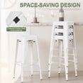 thumbnail image 4 of VINEEGO 30 Inches Metal Bar Stools for Counter Height Indoor-Outdoor Modern Stackable Industrial Stools Set of 4 (Distressed White), 4 of 7