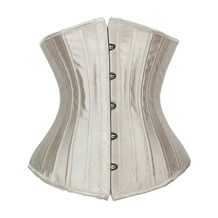 

SLIMBELLE Underbust Corset Bustier Top 24 Heavy Steel Boned Lace Up Corset Top Plus Size Waist Cincher for Weight Loss