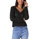 thumbnail image 1 of SUÉTER DE PUNTO CON CUELLO EN V Y MANGAS LARGAS PARA MUJERES INSPIRAR CHIC, CÁRDIGAN CORTO CON DETALLES CALADOS, TALLA XL, NEGRO, 1 of 6