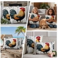 thumbnail image 5 of Vintage Rooster Outdoor Waterproof Pillow Covers, Watercolor Retro Farmhouse Rooster Decorative Square Throw Pillowcase Sofa Cushion Sham for Patio/Couch/Chair, 26"x26" 2 Pack, 5 of 8