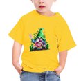thumbnail image 4 of piuwrlz Short Tops Sleeve Shirts for Girls Printed Round Neck Tops Shirt Undershirts Yellow Size 11 Years, 4 of 4