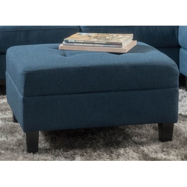Christopher Knight Home Zahra Ottoman, Dark Blue - 28.25"W X 23.25"D X 17.75"H, Fabric, Extra Seating