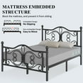 thumbnail image 5 of E-motie Metal Platform Bed Frame Full Size with Butterfly Pattern Vintage Headboard & Footboard, Underbed Storage, Black, 5 of 9