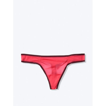 

Ruched Mesh Thong- Pink