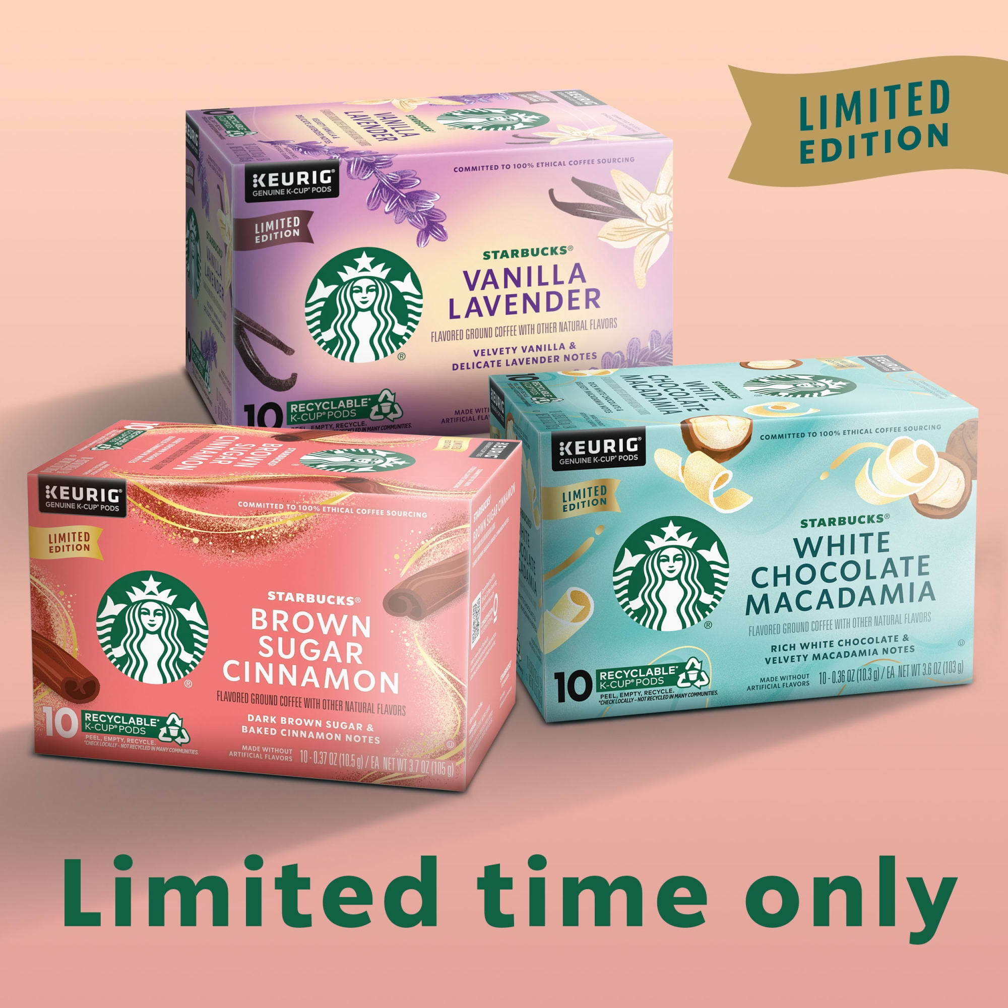 Starbucks Brown Sugar Cinnamon, Hot or Iced Coffee, Flavored K-Cup Coffee Pods, 88 Count​