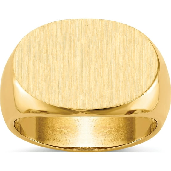 14K Yellow Gold 13.0X19.0mm Open Back Mens Signet Ring (Size 10) Made In United States rs257