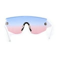 thumbnail image 4 of Rimless Oversize Shield Racer Diva Sunglasses Gold White Blue Pink, 4 of 4
