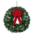 thumbnail image 3 of Artificial Christmas Wreath 24 Inch - Greenery Wreath for Front Door with Red Bow - Holiday Decorations with Door Hanger - Indoor Outdoor Festive Wreath, 3 of 8
