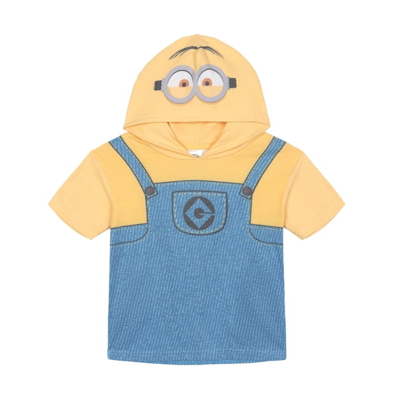 Minions Little Kids' Boy or Girl Cosplay Hooded T-Shirt Yellow Denim Blue