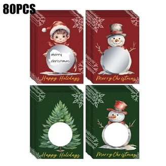 Colorful Trees Scratch Off Game Cards - 30 Pack, Christmas Party Game, Holiday Raffle, Family Fun, Xmas Themed Favors By Paper Clever Party