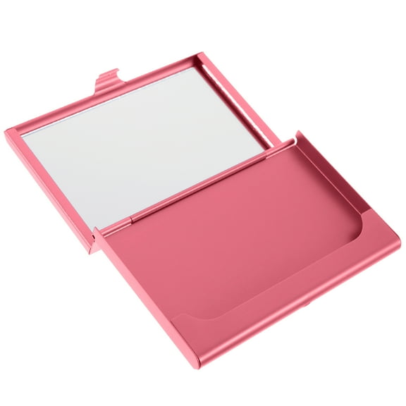 Yuangui Pink Mirror Business Card Holder for Women and Men