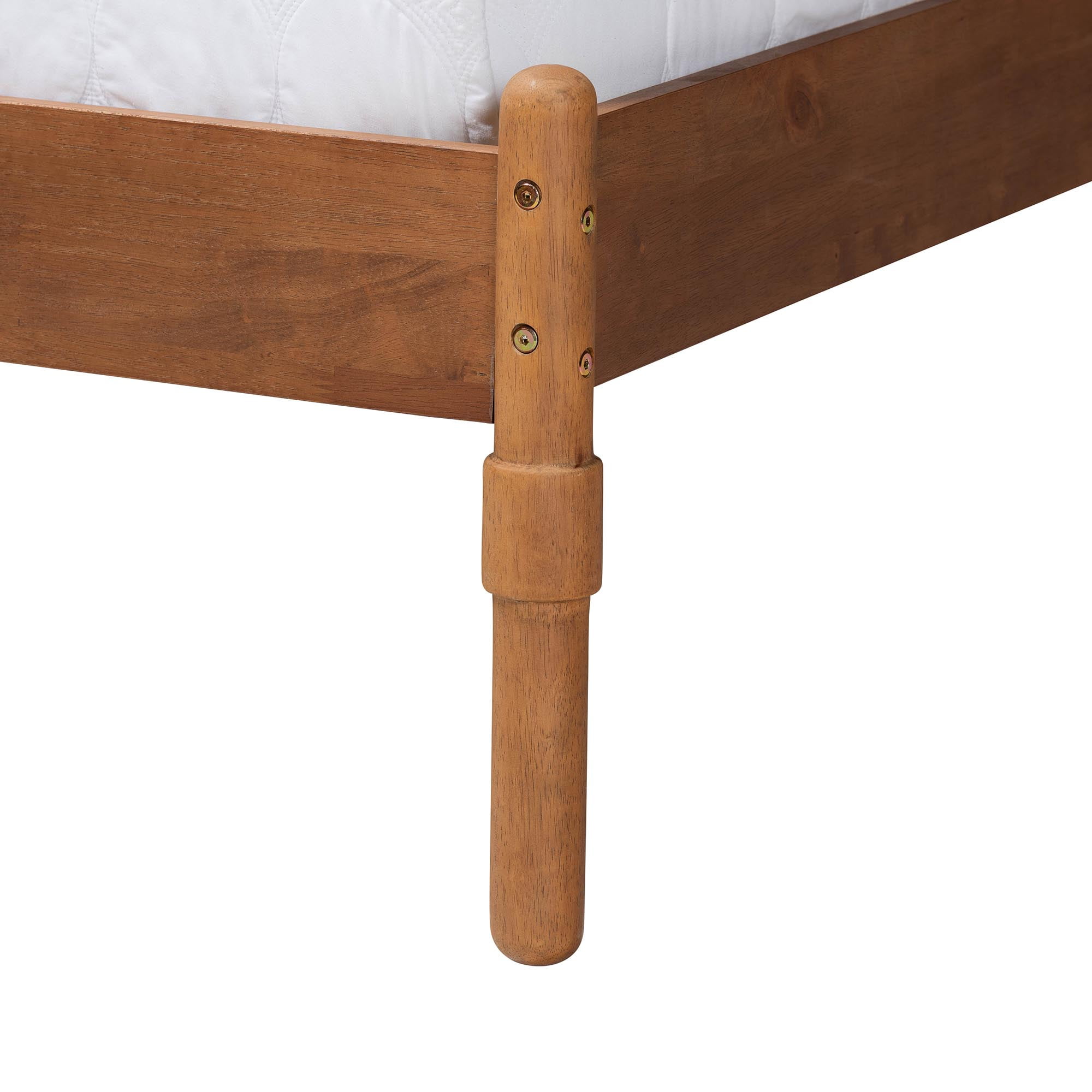 Baxton Studio Thatcher Mid-Century Platform Bed, Queen, Walnut Brown