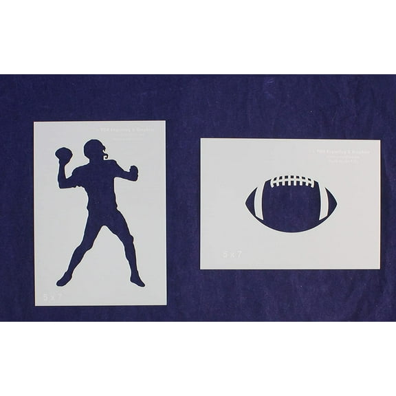 Football Stencils 2 Piece Set 5 x 7 Inches