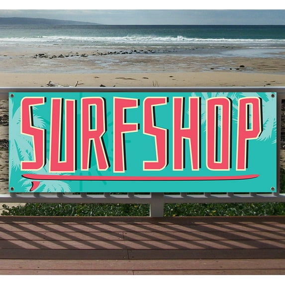 Surf Shop 13 oz Vinyl Banner With Metal Grommets