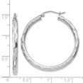 thumbnail image 4 of Boucles d'Oreilles Créoles Texturées en Or Blanc 14K, 4 of 4